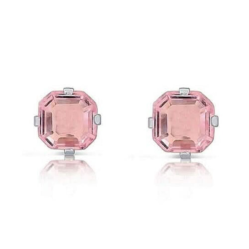 1.3 Carat Cz Asscher-Cut Sterling Silver Stud Earrings