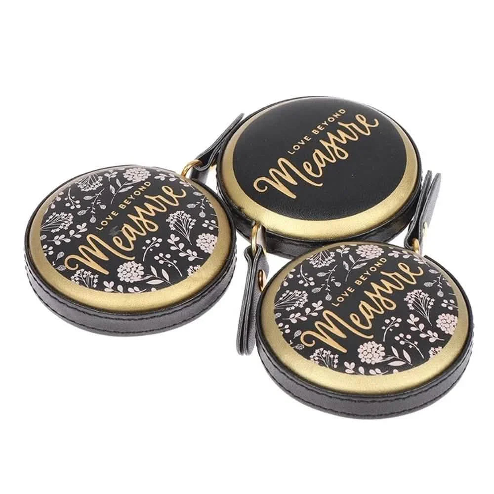 1.5m Centimeter Inch Roll Tape Portable Retractable Vintage PU Leather Mini Tape