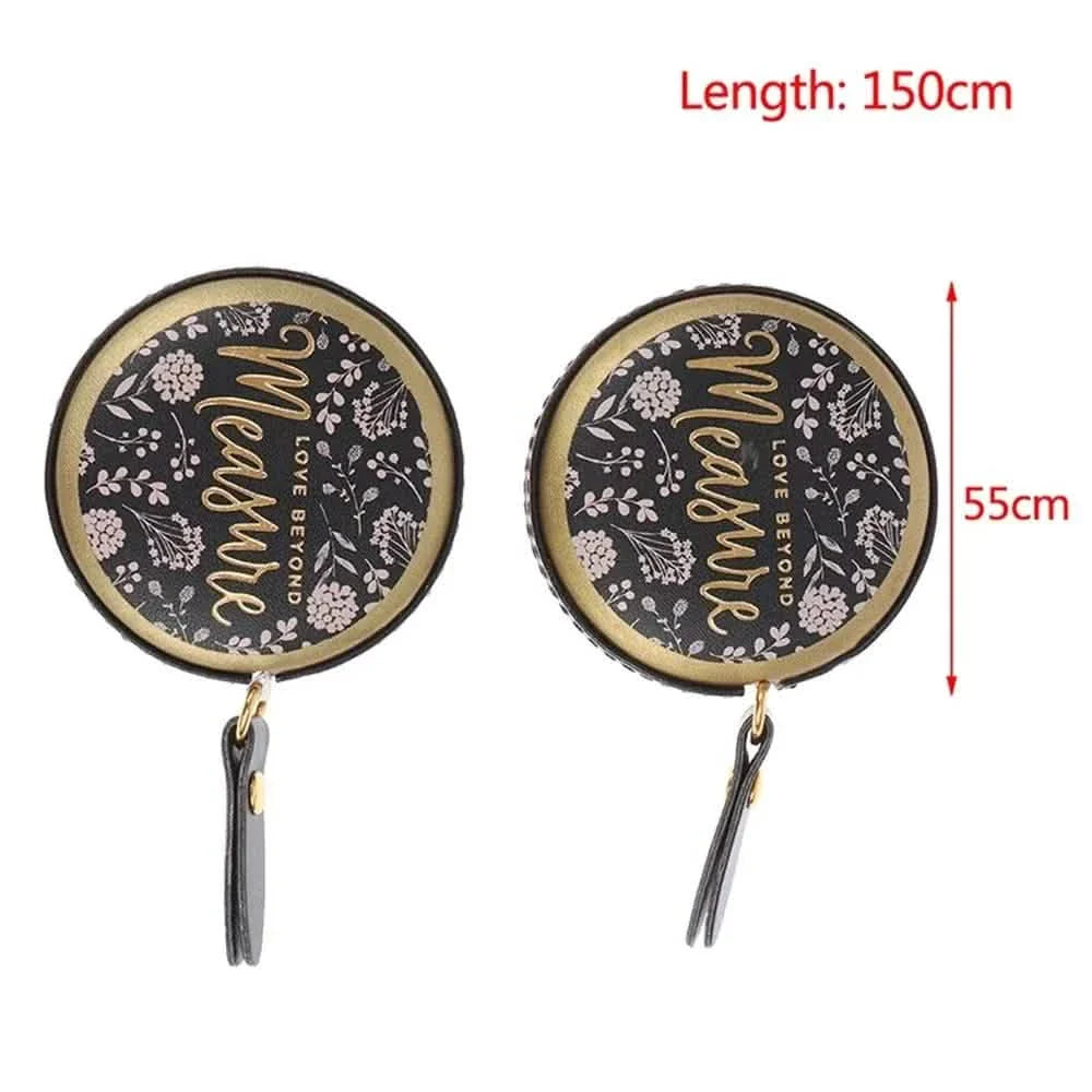 1.5m Centimeter Inch Roll Tape Portable Retractable Vintage PU Leather Mini Tape