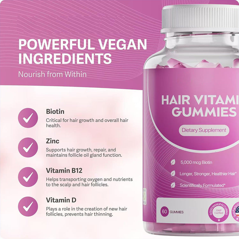 Hair Growth Vitamin Gummies | Biotin & Nutrient-Rich Hair Support