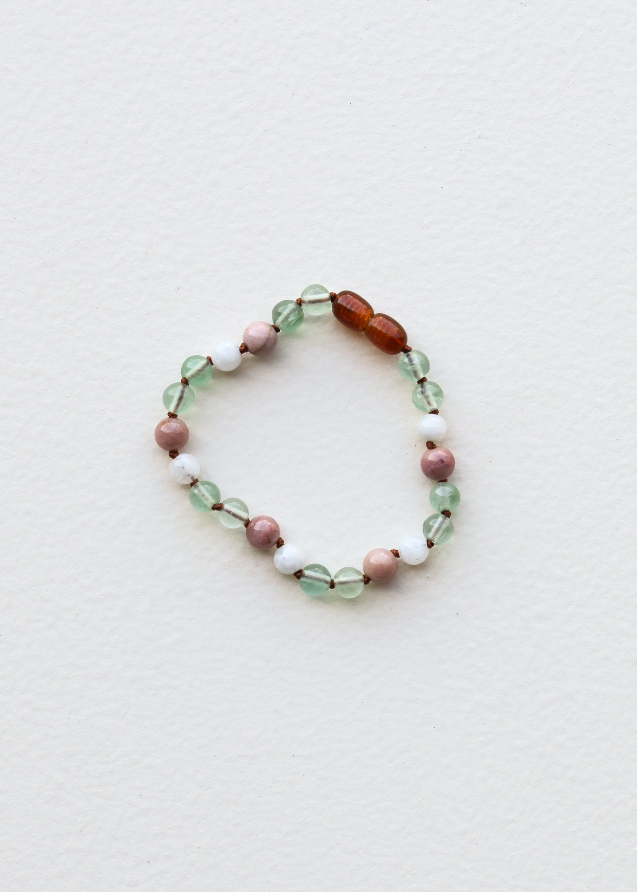 Fluorite + Moonstone + Rhodonite || Natural Gemstone Anklet or Bracelet