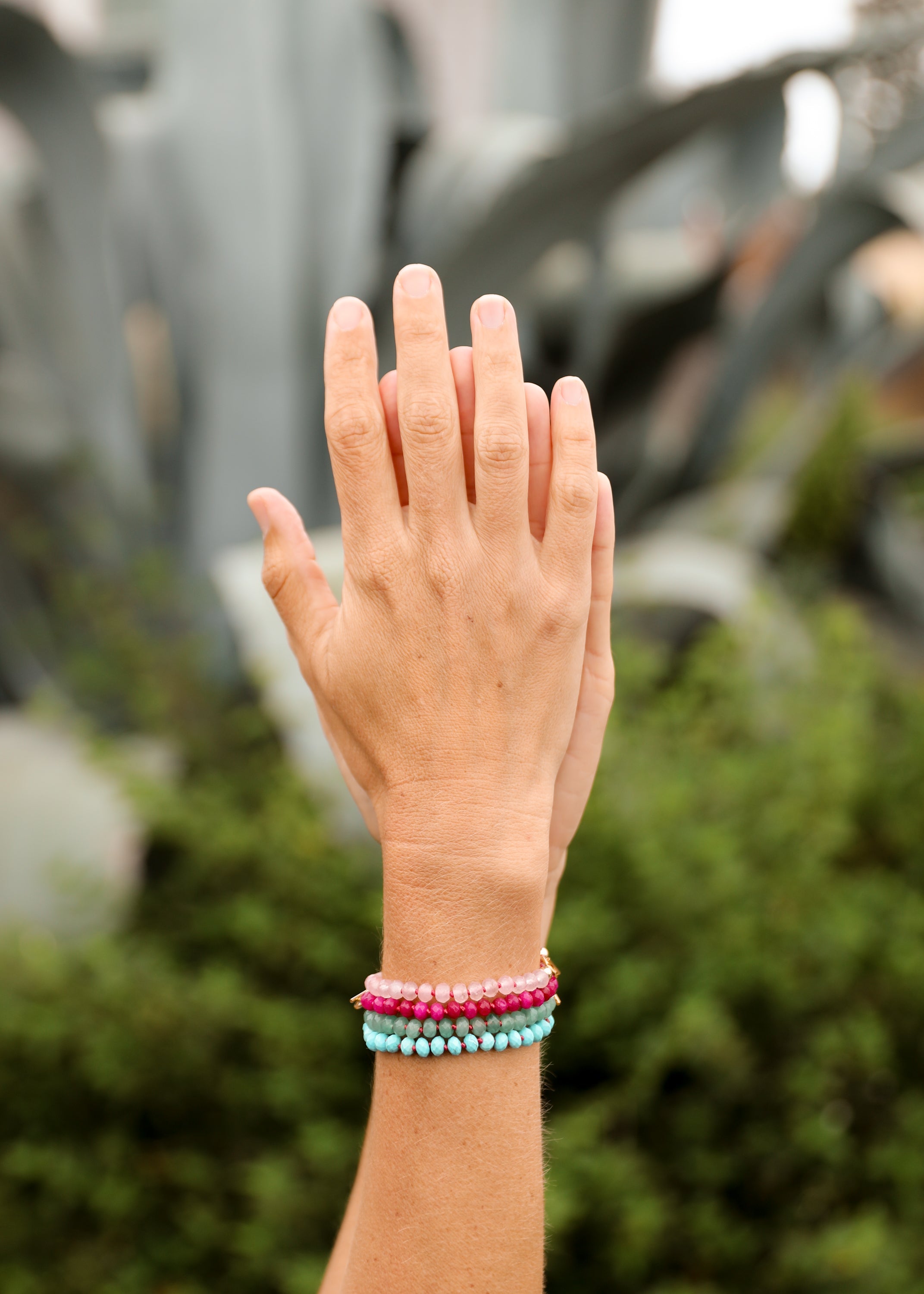 Pink Jade + 14k Gold Filled Toggle || Gemstone Bracelet or Anklet