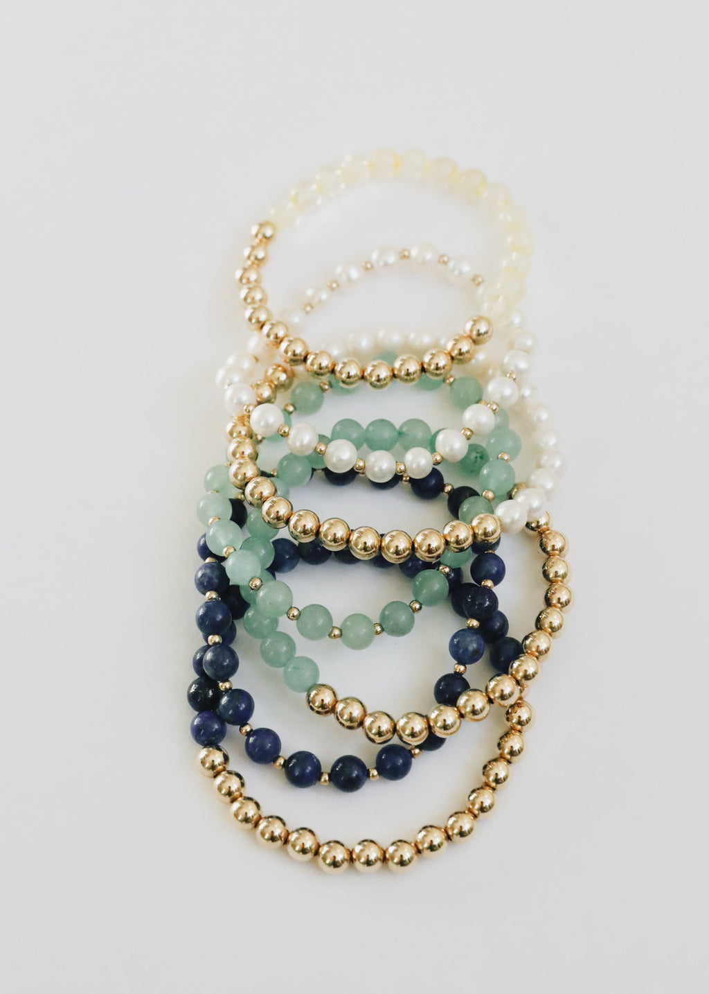Aventurine Gemstone + 14K Gold Filled || Beaded Stretch Bracelets