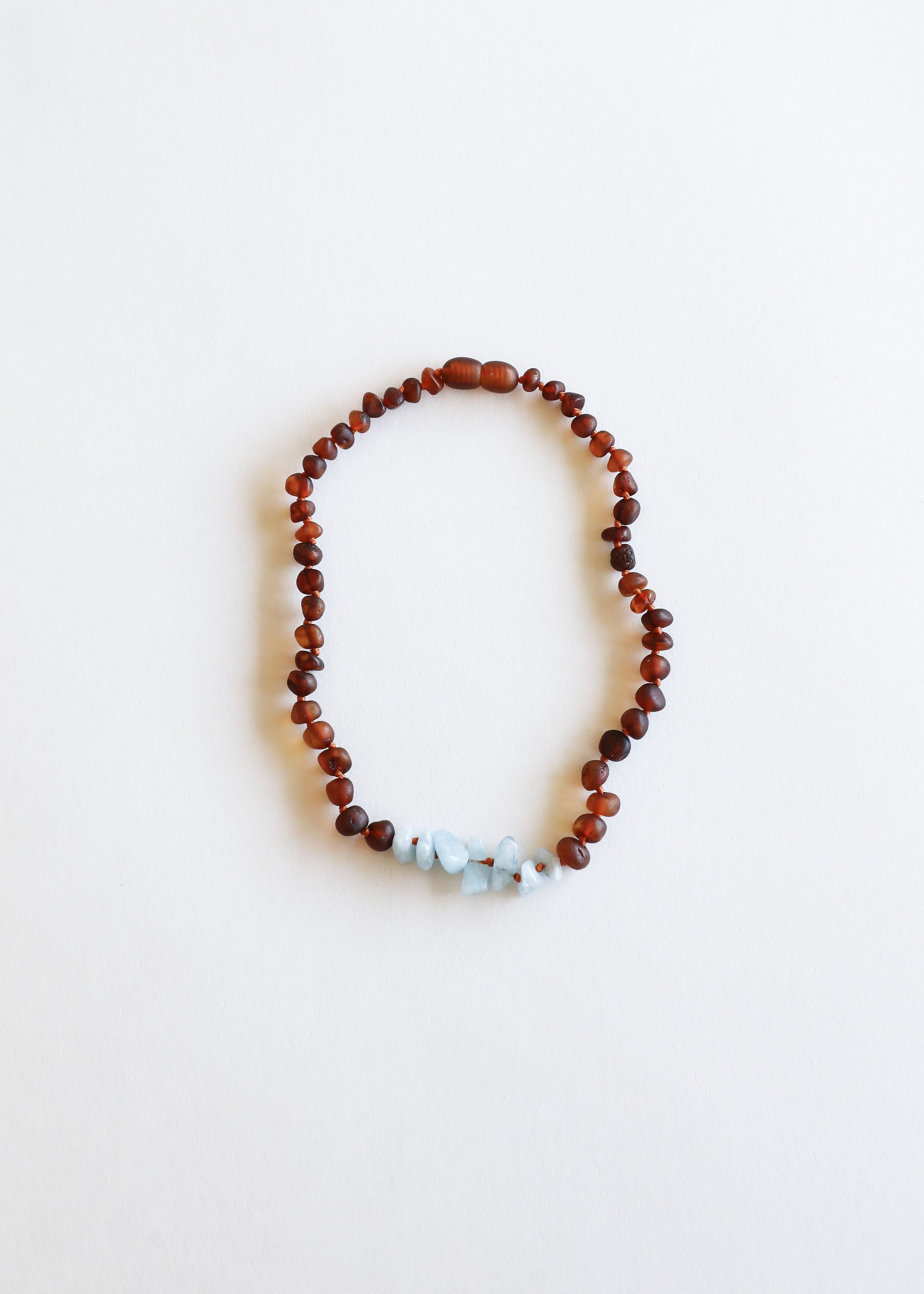 Raw Cognac Baltic Amber + Aquamarine  || Necklace Set