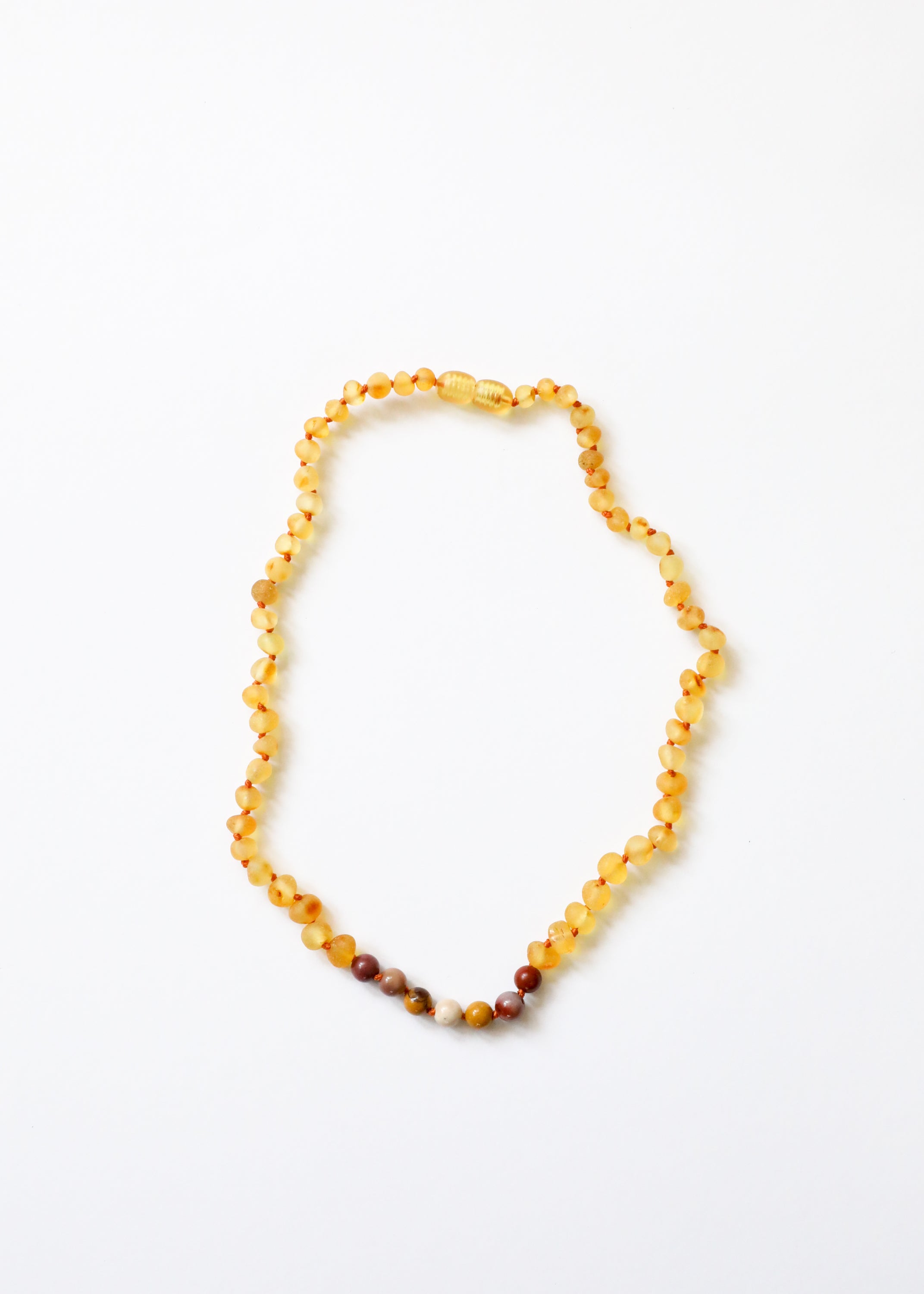 Raw Honey Baltic Amber + Mookaite Jasper || Necklace
