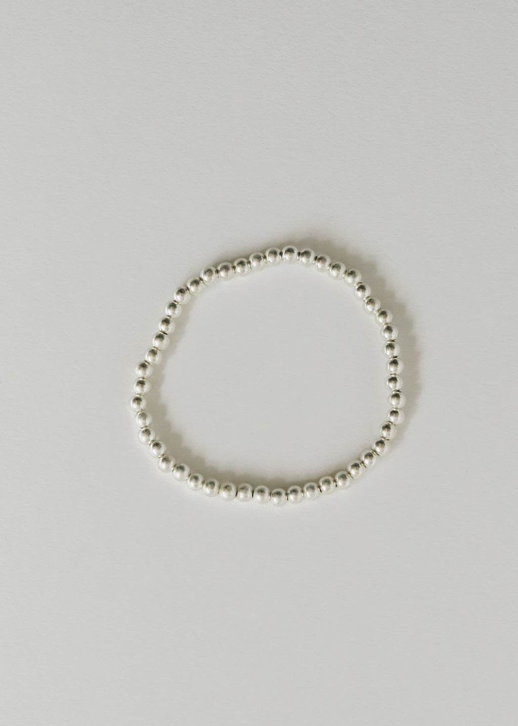 Sterling Silver || Beaded Stretch Anklet or Bracelet