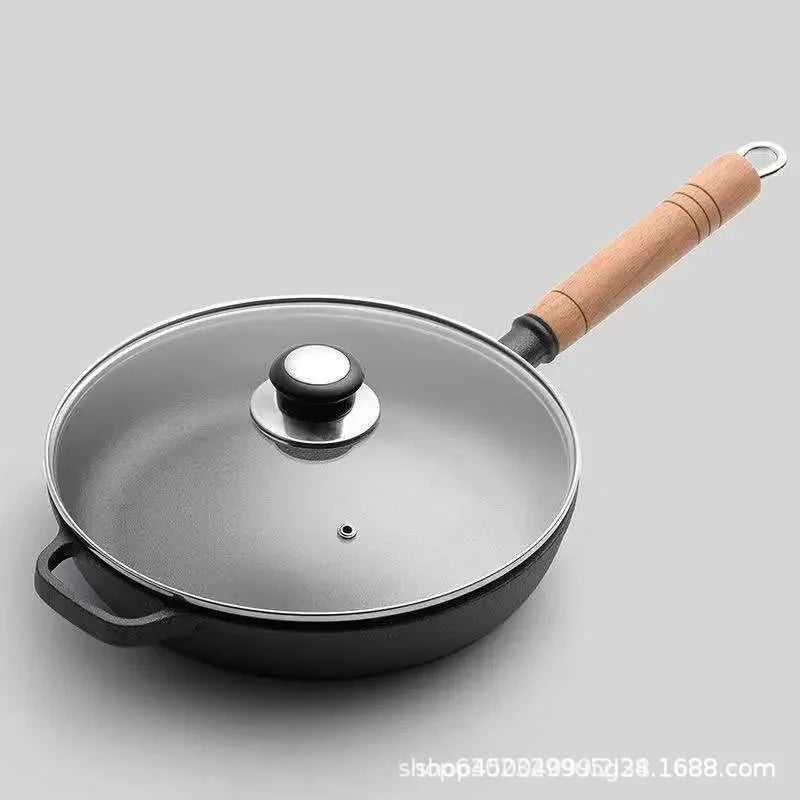 Cast Iron Flat Bottom Skillet | Uncoated Steak & Pancake Pan