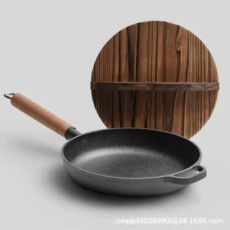 Cast Iron Flat Bottom Skillet | Uncoated Steak & Pancake Pan