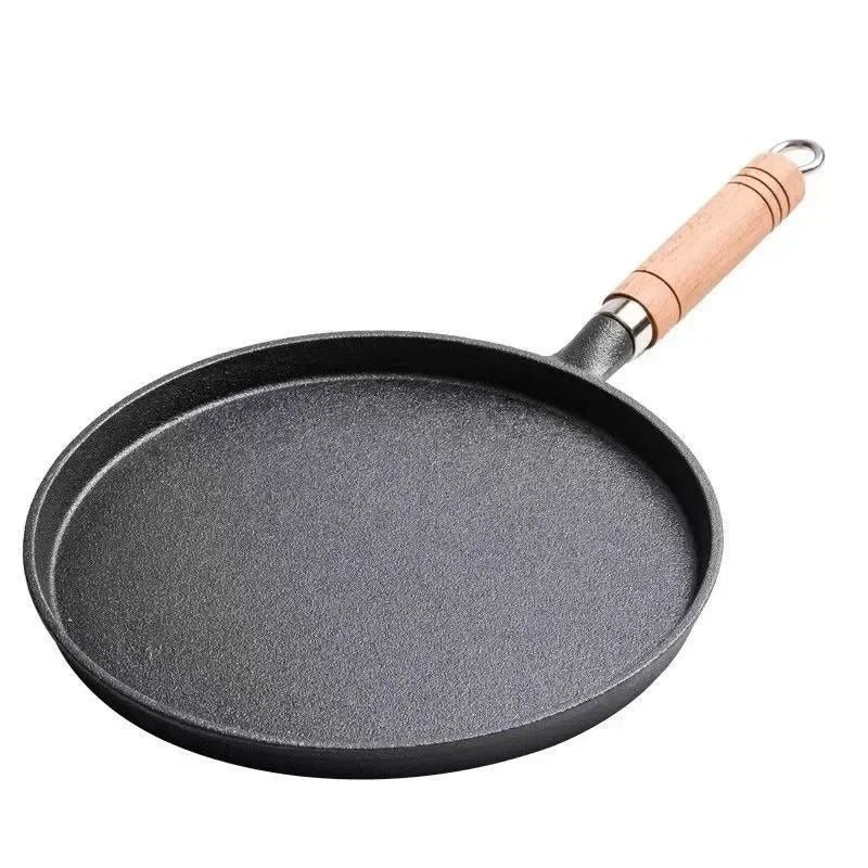 Cast Iron Frying Pan | Uncoated Crepe, Egg & Steak Skillet for Gas & Induction
