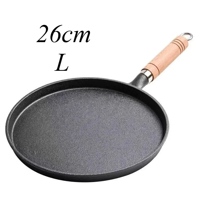 Cast Iron Frying Pan | Uncoated Crepe, Egg & Steak Skillet for Gas & Induction