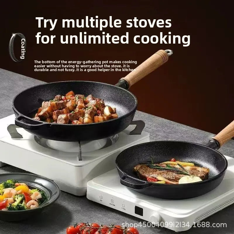 Cast Iron Flat Bottom Skillet | Uncoated Steak & Pancake Pan