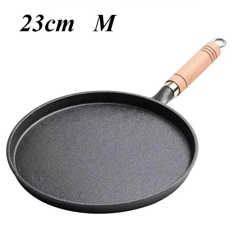 Cast Iron Frying Pan | Uncoated Crepe, Egg & Steak Skillet for Gas & Induction