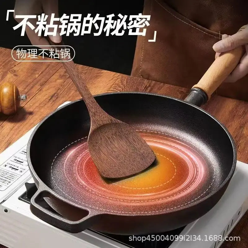 Cast Iron Flat Bottom Skillet | Uncoated Steak & Pancake Pan