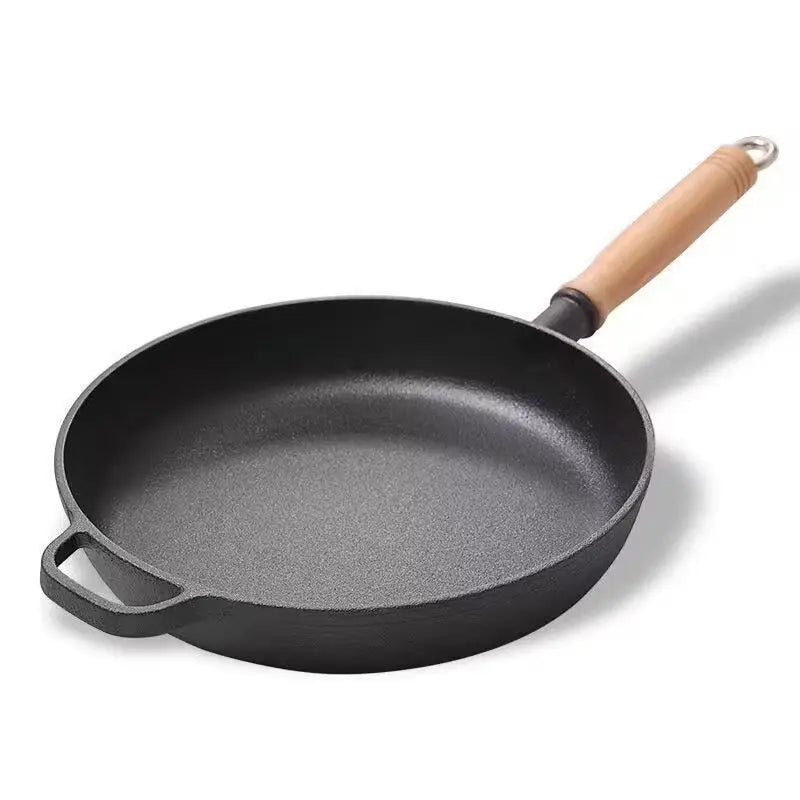 Cast Iron Flat Bottom Skillet | Uncoated Steak & Pancake Pan