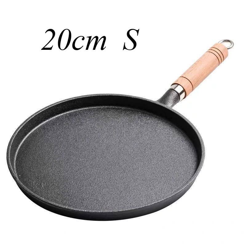 Cast Iron Frying Pan | Uncoated Crepe, Egg & Steak Skillet for Gas & Induction