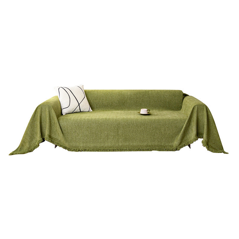 Chenille Herringbone Sofa Cover – Skin-Friendly & Machine Washable