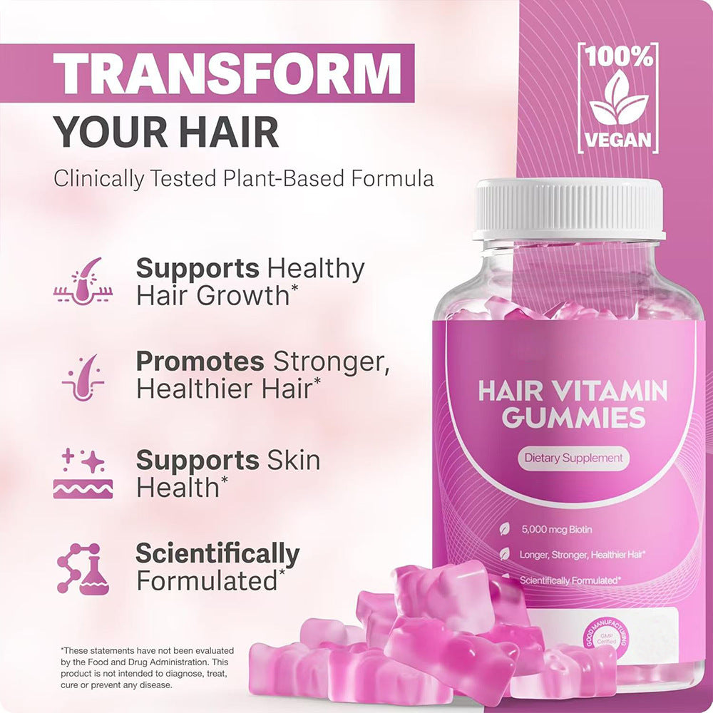 Hair Growth Vitamin Gummies | Biotin & Nutrient-Rich Hair Support
